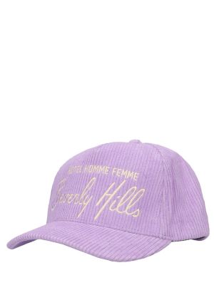 Manšestrový čepice Homme + Femme La fialový