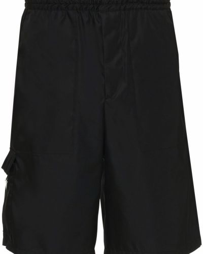 Bermuda kratke hlače iz najlona Prada črna