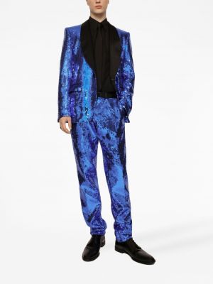 Oblek s flitry Dolce & Gabbana modrý
