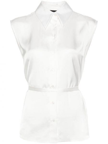 Αμάνικο σατέν πουκάμισο Fabiana Filippi λευκό