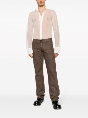Transparente slim fit hemd Ludovic De Saint Sernin weiß