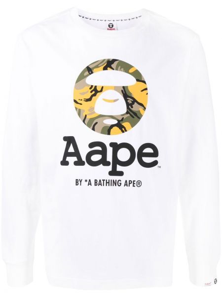T-shirt con stampa a maniche lunghe Aape By *a Bathing Ape®