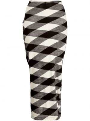 Kostkované vlněné pletená sukně s vysokým pasem Comme Des Garçons Pre-owned - bílá
