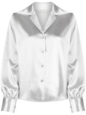 Saténová košile Anine Bing stříbrná