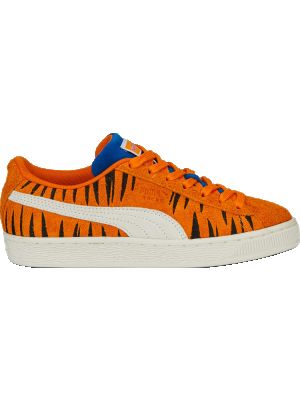Тигровые замшевые кроссовки Puma Suede оранжевые