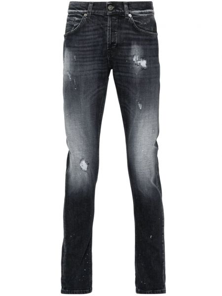 Skinny džíny s oděrkami Dondup černé