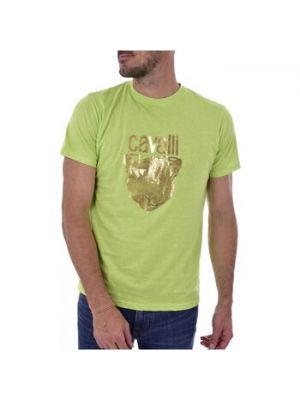 Koszulka z krótkim rękawem Roberto Cavalli zielona
