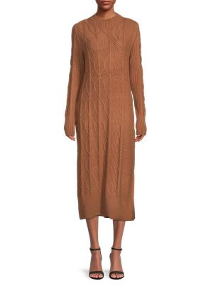Трикотажное платье T Tahari коричневое
