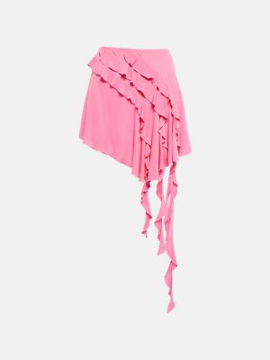 Mini falda de tela jersey Blumarine rosa