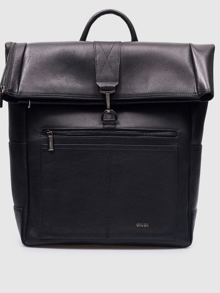 Черный кожаный рюкзак Giudi