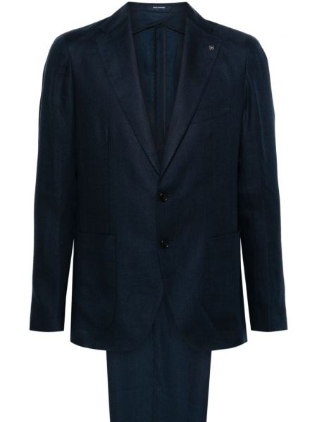 Lniany garnitur Tagliatore niebieski