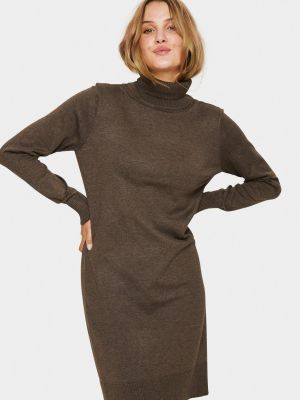 Меланжевое трикотажное платье Saint Tropez коричневое
