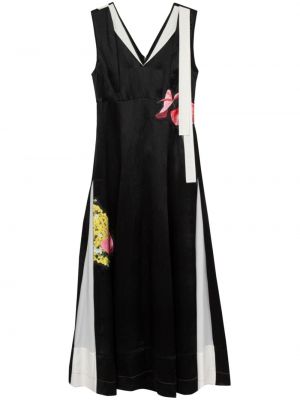 Koktel haljina bez rukava s cvjetnim printom 3.1 Phillip Lim crna