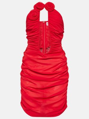 Virágos selyem mini ruha Magda Butrym piros