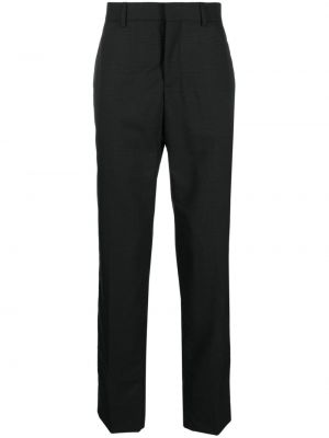Kockované vlnené nohavice Moschino čierna