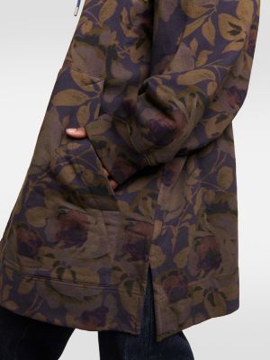 Robe longue en coton à fleurs à capuche Dries Van Noten