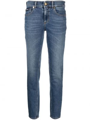 Bavlněné skinny džíny s nízkým pasem Just Cavalli modré