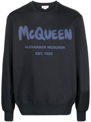 Bluza z nadrukiem Alexander Mcqueen niebieska