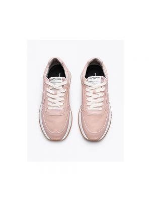 Sneakersy skórzane z naszywkami Philippe Model różowe