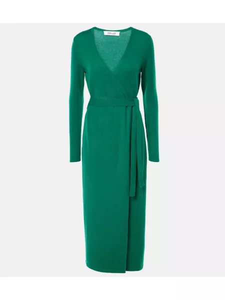 Cashmere ull dress Diane Von Furstenberg grønn