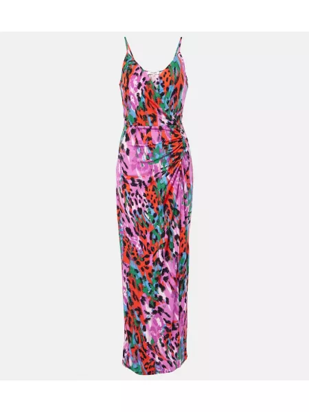 Leopard maxi kjole med print Diane Von Furstenberg pink