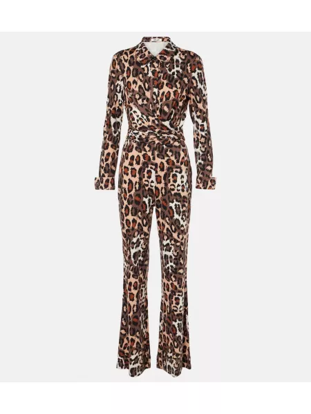 Leopard overall med print Diane Von Furstenberg brun