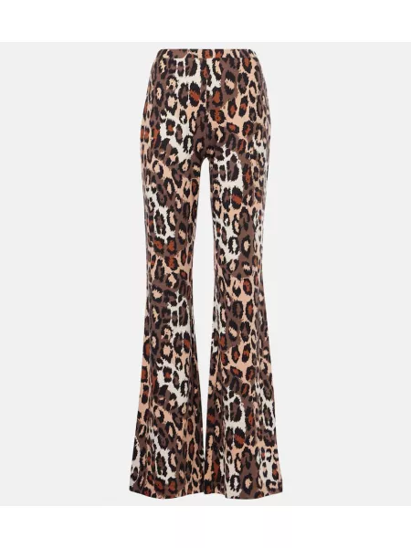 Leopard flare bukser med print Diane Von Furstenberg brun