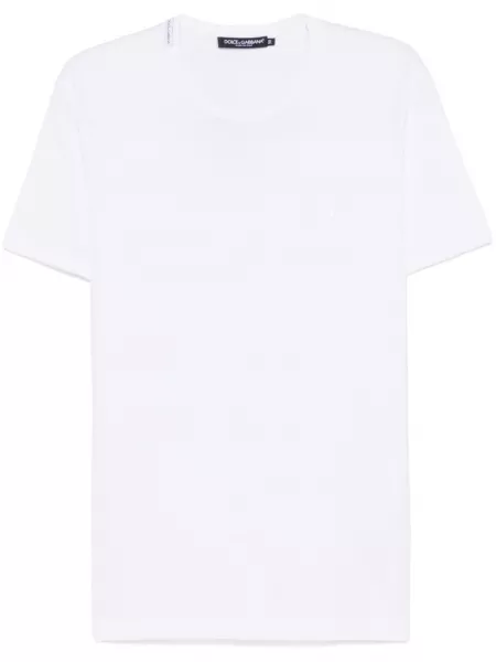 T-shirt med broderier Dolce & Gabbana hvid