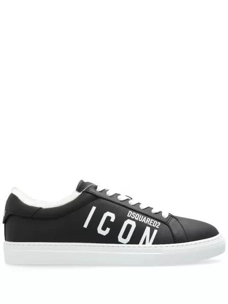 Læder sneakers Dsquared2 sort