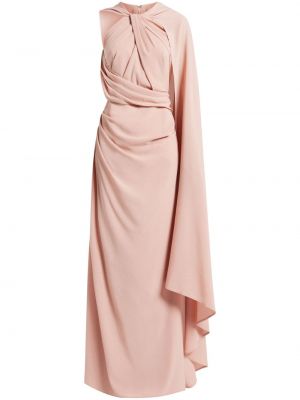 Μάξι φόρεμα ντραπέ Talbot Runhof ροζ