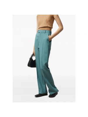 Pantalones de cintura alta de lana Gucci azul