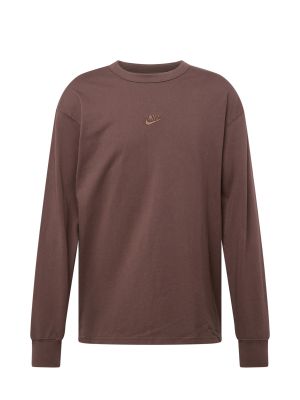 Μελανζέ μακρυμάνικη μπλούζα Nike Sportswear καφέ