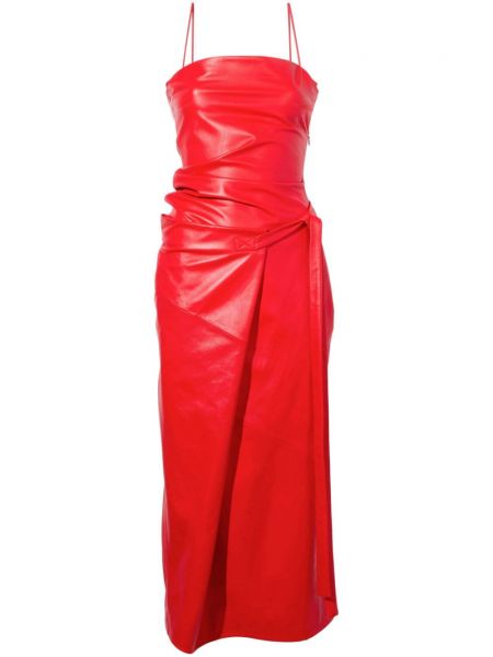 Kožni haljina na naramenice Proenza Schouler crvena
