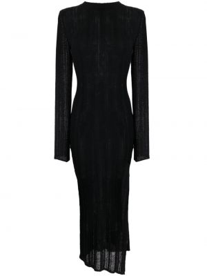 Прозрачна плетена вечерна рокля Pinko черно
