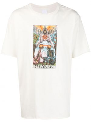 Памучна тениска с принт Alchemist бяло