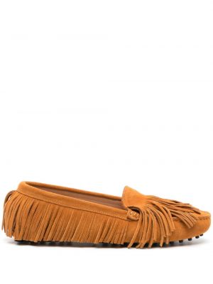 Pantofi loafer din piele de căprioară Scarosso portocaliu