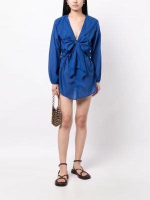 Kleid aus baumwoll mit v-ausschnitt Faithfull The Brand blau