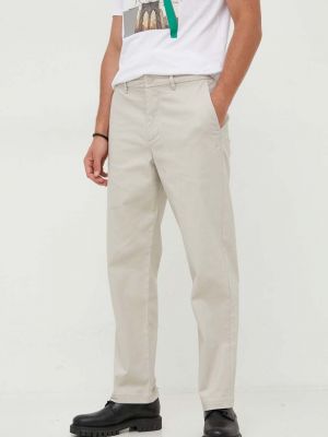 Jednobarevné kalhoty Armani Exchange šedé