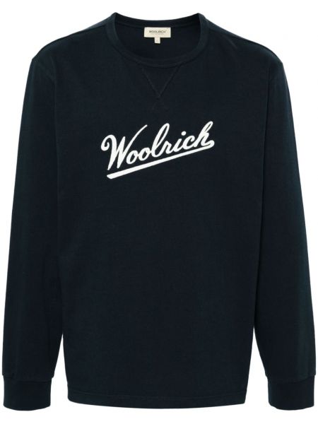 Broderet t-shirt Woolrich blå