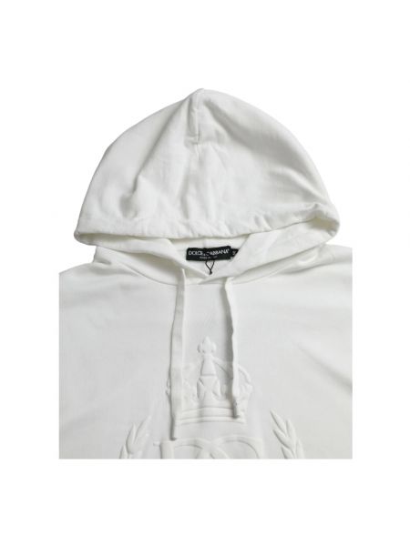 Sudadera con capucha de algodón Dolce & Gabbana blanco