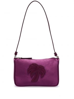 Satenska torbica za čez ramo Palm Angels vijolična