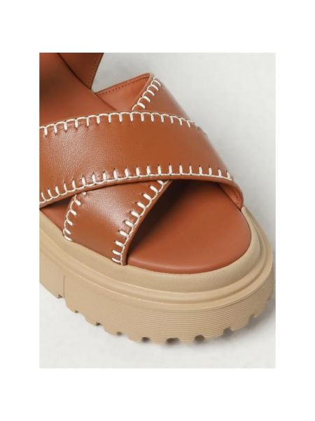 Sandalias de cuero Hogan marrón