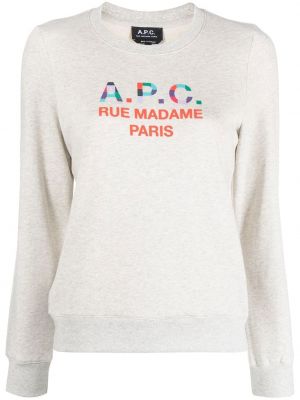 Trykt sweatshirt A.p.c. grå