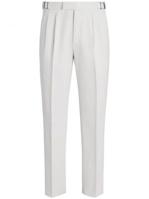 Plisované rovné kalhoty Zegna bílé