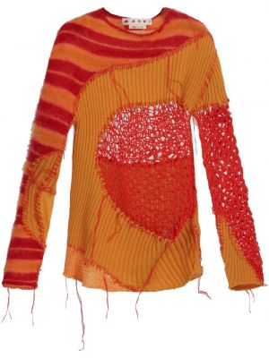 Sweatshirt med sliten Marni orange