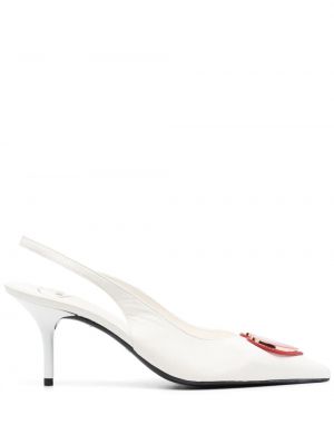 Slingback pumpar med remmar Love Moschino vit