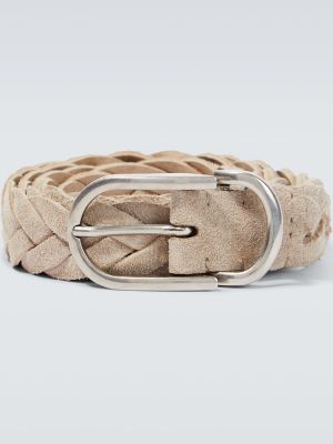 Pletený semišový pásek Brunello Cucinelli hnědý