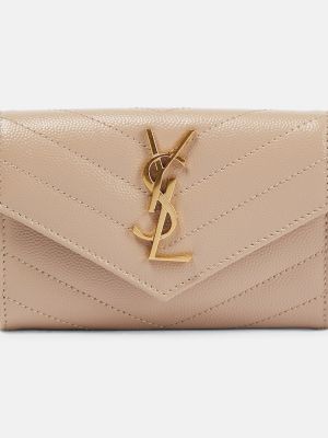 Nahka pieni lompakko Saint Laurent beige