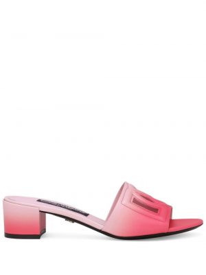 Usnjene sandali Dolce & Gabbana roza