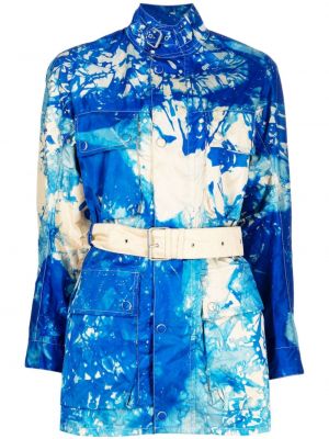 Tie-dye jakna s potiskom Stain Shade modra